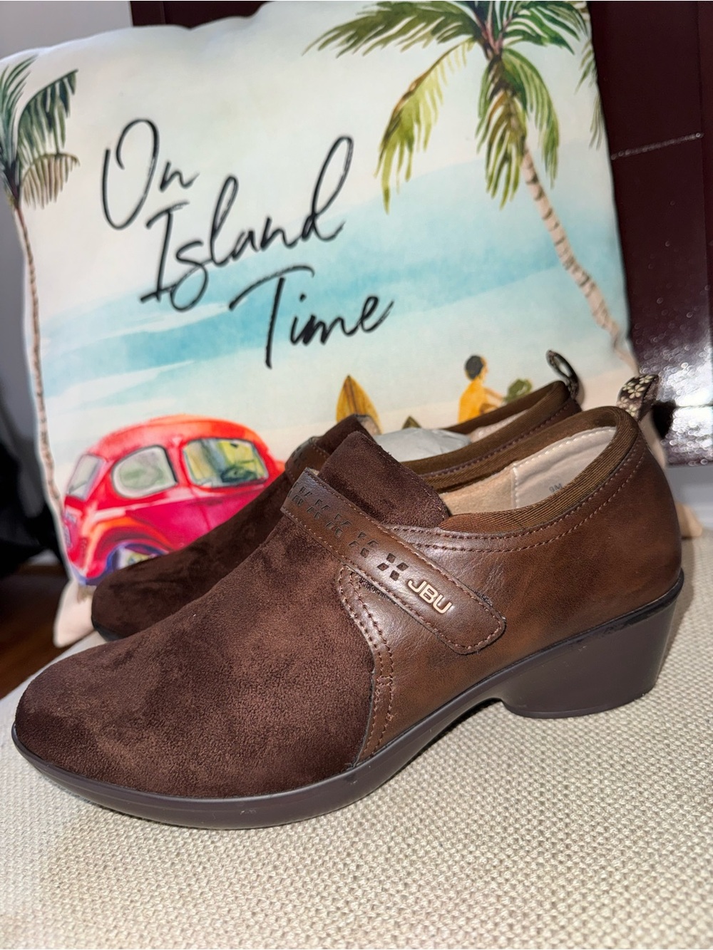 JBU By Jamby Gail Women's Shoes Memory Foam Texlile Vegan In Brown Size 9M